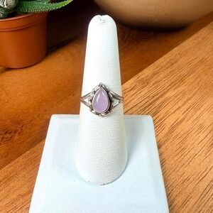 Rose Quartz Ring - Size 7.5 - .925 Sterling Silver